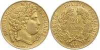 Frankreich 20 Francs Gold Zweite Republik 1848-1852.