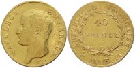 Frankreich 40 Francs Gold Napoleon I. 1804-1814, 1815.