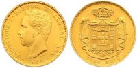 Portugal 5000 Reis Gold Luis I. 1861-1889.