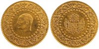 Türkei 50 Piaster Gold Republik.