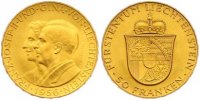 Liechtenstein 50 Franken Gold Franz Joseph II. 1938-1989.