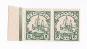 Deutsches Reich - Togo 2x 5 Pfennig Deutsches Reich "Togo 2x 5 Pfennig Randpaar" postfrisch