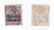 Dt. Auslandspostämter - Marokko 50C auf 40Pf Deutsche Auslandspostämter -Marokko "50 Centimes auf 40 Pfennig"- gest