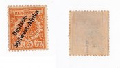 Deutsches Reich - Deutsch-Südwestafrika 25Pf Deutsches Reich - Deutsch-Südwestafrika 25 Pfennig, geprüft mit Falz