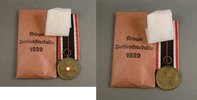3.Reich 5x KRIEGS-VERDIENSTMEDAILLE 1939 am Band mit Verleihungstüte