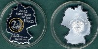 Nauru 10 Dollars 2002 PP, in Form einer Deutschlandkarte Einf&uuml;hrung des ... 99,00 EUR 