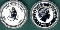 Australien 1 Dollar 2004 stgl. Jahr des Affen  1 oz. Ag 77,00 EUR 