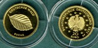 Bundesrepublik Deutschland 20 Euro Deutscher Wald Buche mit Zertifikat