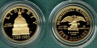 USA 5 Dollars 200 Jahre Kongress / im Originaletui mit Zertifikat