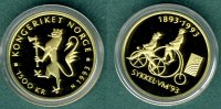 Norwegen 1500 Kroner 100 Jahre Radweltmeisterschaften / mit Zertifikat