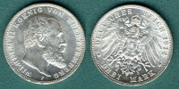 Württemberg 3 Mark 1914 F vz/stgl. Wilhelm...
