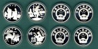China 4 x 5 Yuan Seidenstraße mit Etui & COA
