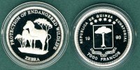 Äquatorial Guinea 7000 Francos Steppenzebras