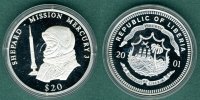 Liberia 20 Dollars Mission Mercury 3 Picture