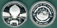 Liberia 20 Dollars Ballonflug Montgolfiere Picture