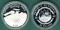 Liberia 20 Dollars Raumstation I.S.S. Picture