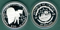 Liberia 20 Dollars Mission Apollo XI / Erster Fußabruck auf dem Mond Picture