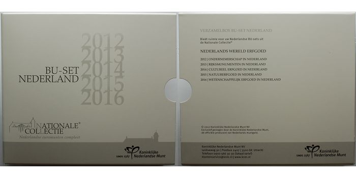 Niederlande Kursmünzensatz/Ausgabe mit 2 € Sonderm.10 J.Euro Bargeld m.Pappschuber f.2012-16 5,88 € 2012 stgl<br>im<br>Blister 