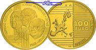 Belgien 100 Euro, 15,53g fein29 mm Ø Väter Europas Adenauer,Schuman,Spaak,nur Kapsel,mit MDM-Zertifikat