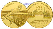 Frankreich 20 Euro, 15,64g fein31 mm Ø Leichtathletik-WM Hochsprung (Sauter) inkl. Etui & Zertifikat & Schuber