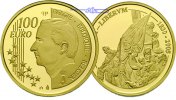 Belgien 100 Euro, 15,53g fein 29 mm Ø 175 Jahre Unabhängigkeit Belgien, mit Kapsel im Etui & Zertifikat & Schuber