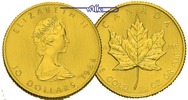 Kanada 10$<br> 1/4 oz<br>7,78g<br>fein<br>20 mm Ø Maple Leaf, Maple Leaf 1/4 oz. 999.9er Gold (ohne Beizeichen) -originaler Folie-