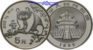 China 5 Yuan Panda Bären, 1/2 oz, Silber