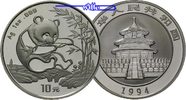 China 10 Yuan Panda Bären, 1 oz, Silber