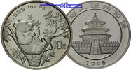 China 10 Yuan Panda Bären, 1 oz, Silber, <b>langer Zweig</b>