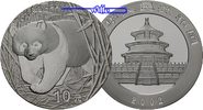 China 10 Yuan Panda Bären, 1 oz, Silber