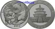 China 10 Yuan Panda Bären, 1 oz, Silber