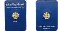 Britische Jungferninseln 25 Dollar, 0,75g fein, 13mm Ø 25-Dollar-Gold 2. Ausgabe Greifvögel, inkl. Kapsel & Samtetui & Zertifikat