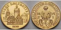 Salzkotten 3,94 fein, <br>20mm Ø Medaille (klein) in Gold - Stadtansicht Salzkotten 1970