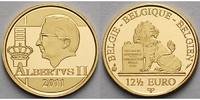 Belgien 12 ½ Euro 1,25g fein 14 mm Ø Albert II,1,25 Gramm Gold, mit Kapsel im Etui & Zertifikat & Schuber