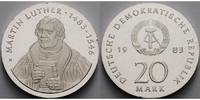 Deutschland, DDR 20 Mark 500. Geburtstag von Martin Luther, Silber