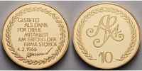 Deutschland 11,48g<br> fein <br>22 mm Ø Medaille in Gold - Firma Storck Treuemedaille