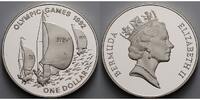 Bermuda 1 Dollar Oly. Sommerspiele in Barcelona - Soling-Regatta- mit Kapsel und MDM - Zertifikat
