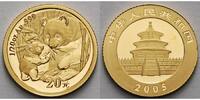 China 20 Yuan,1,55g fein14 mm Ø Panda-Bären, 1/20 oz, 999 Gold in Kapsel