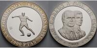 Spanien 2000 Pesetas Oly. Sommerspiele in Barcelona - Fußball - inkl. Kapsel, Etui und Zertifikat