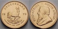 Süd Afrika 1 oz<br>31,1g<br>fein<br>32,69 mm Ø Krügerrand 1 oz. - Springbock, 1973 <b>seltener Jahrgang</b> -Archivbild-