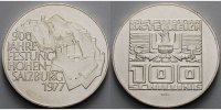 Österreich 100 Schilling <br>15,36g fein,<br> 36 mm Ø 900 Jahre Festung Hohensalzburg, -Archivbild-