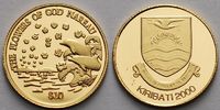 Kiribati 10 Dollar1,24g fein13,92 mm Ø Blumen des Gottes Nareau, inkl. Kapsel und MDM-Zertifikat