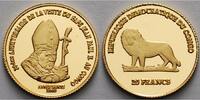 Kongo(Kinshasa) 20 Francs1,24g fein13,92mm Ø 20. Jahrestag des Papstbesuches, inkl. Kapsel und MDM-Zertifikat