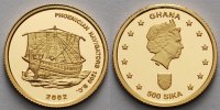 Ghana 500 Sika1/24g fein13,92 mm Ø Phoenizisches Schiff, inkl. Kapsel und MDM-Zertifikat