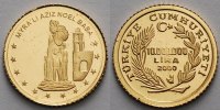 Türkei 10000000 Lira1,24g fein13,92 mm Ø Denkmal des St. Nikolaus, inkl. Kapsel und MDM-Zertifikat, RAR