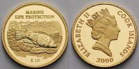 Cook Inseln 10 Dollar1,24g fein13,92 mm Ø Kabeljau, inkl. Kapsel und MDM-Zertifikat