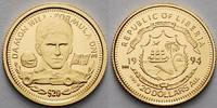 Liberia 20 Dollar<br>1,24g fein<br>14 mm Ø Damon Hill, inkl. Kapsel und MDM-Zertifikat
