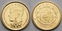 Liberia 20 Dollar<br>1,24g fein<br>14 mm Ø John F. Kennedy, inkl. Kapsel und MDM-Zertifikat