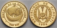 Djibouti 250 Djiboutische Francs<br>1,24g fein<br>14 mm Ø Portugiesische Nao, inkl. Kapsel und MDM-Zertifikat