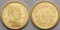 Liberia 20 Dollar<br>1,24g fein<br>14 mm Ø Willy Brandt, inkl. Kapsel und MDM-Zertifikat